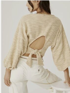 Anthropologie Knit Tie-Back top